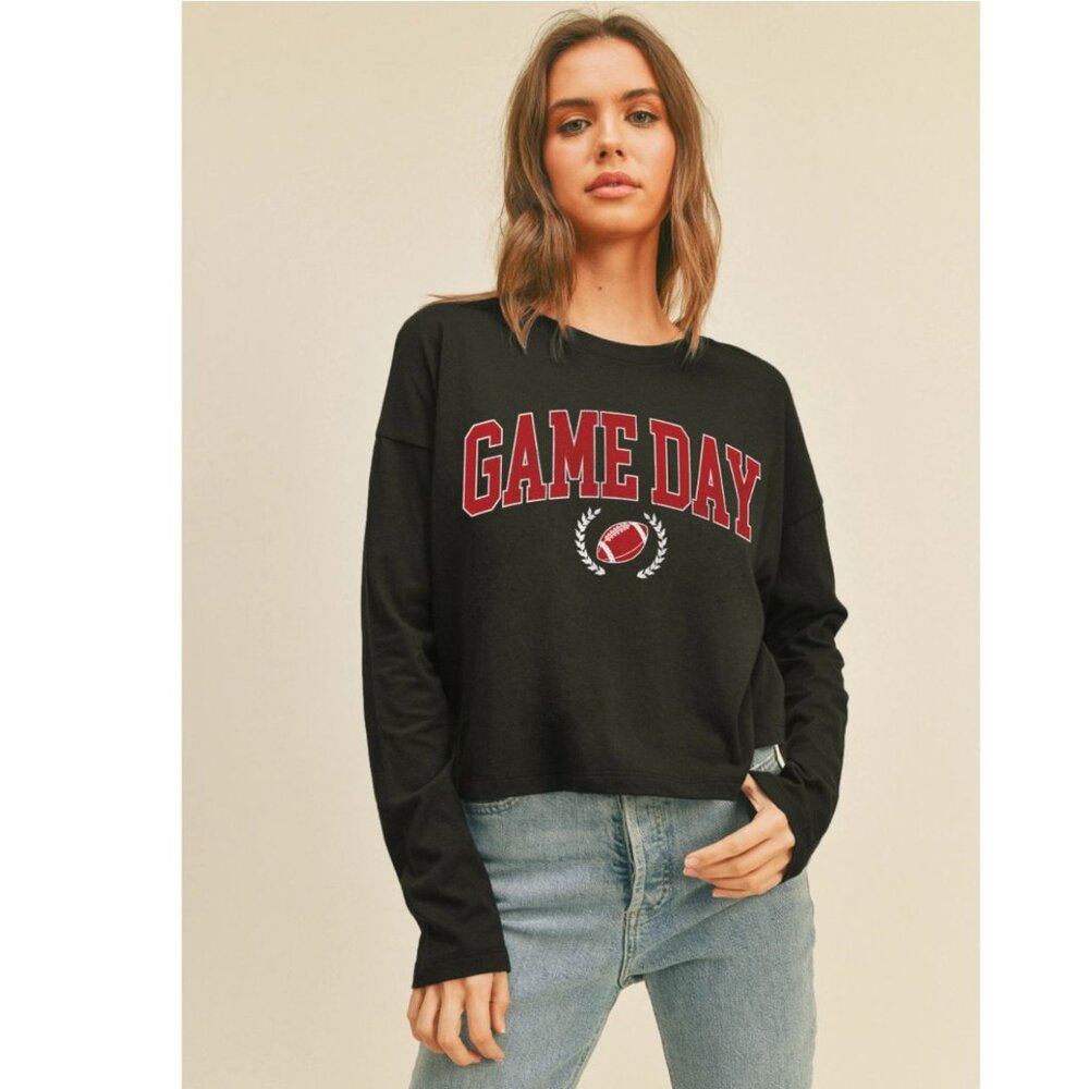 New Game Day with Foot Ball Graphic Tee